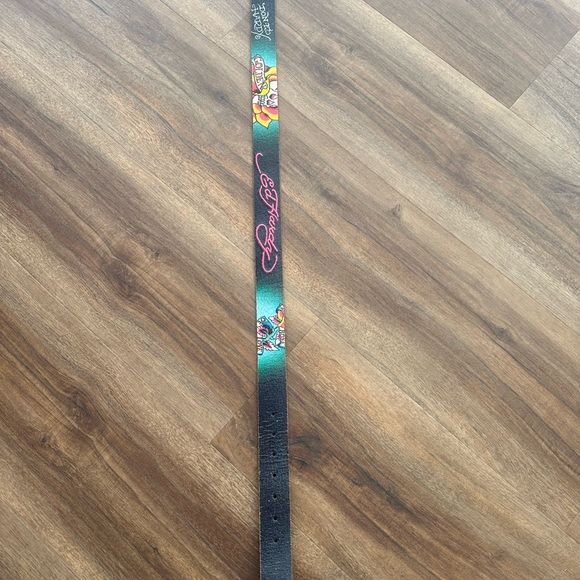 Ed Hardy Black Belt with Colorful Graphics Vintage - Picture 9 of 16